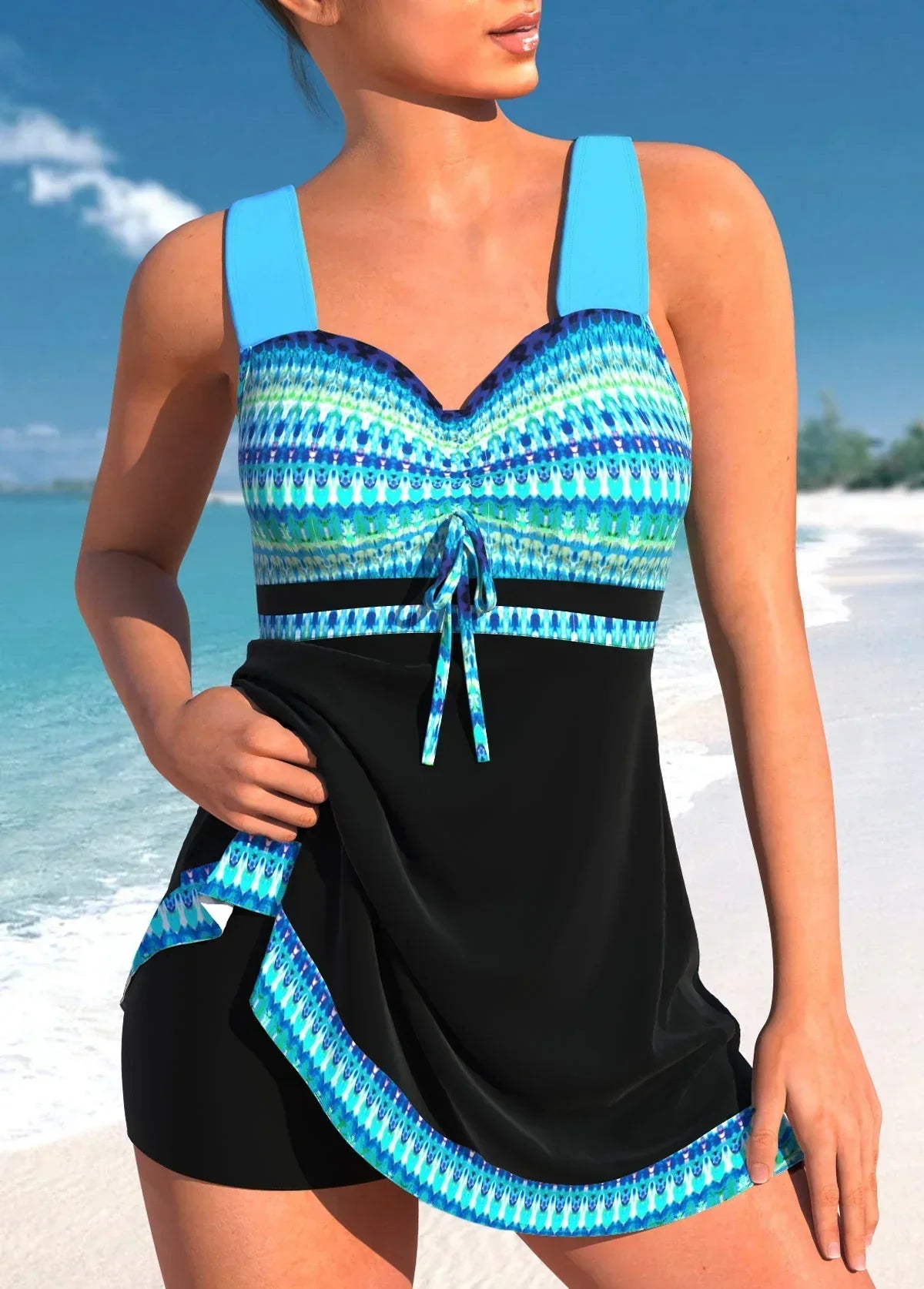 Maillot de bain femme coupe flatteuse polyamide élasthanne – Image 3