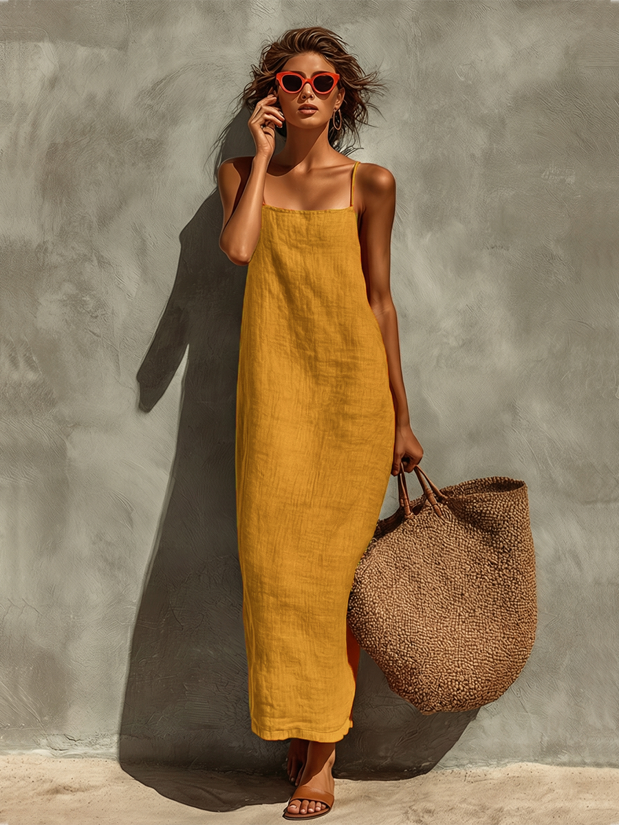 Robe femme longue fluide coupe décontractée – Image 9